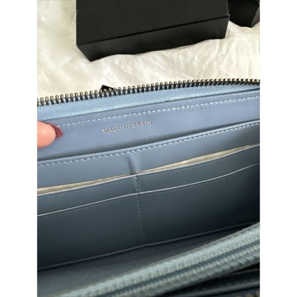 CHANEL Denim Quilted Zip Around Wallet W/Box & Dust Bag - Picture 11 of 16